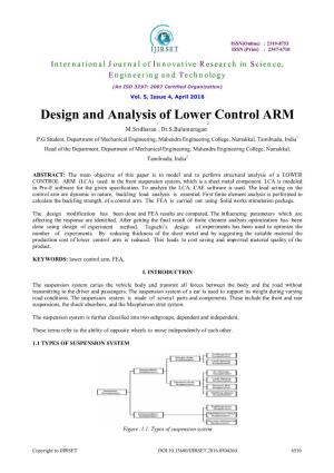 Design and Analysis of Lower Control