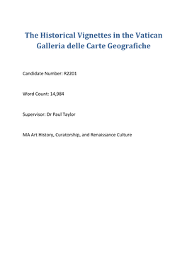 The Historical Vignettes in the Vatican Galleria Delle Carte Geografiche