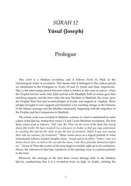 (Joseph) Prologue