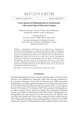 MYCOTAXON Volume 111, Pp