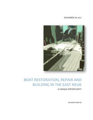 Boat Restoration, Repair and Building in the East Neuk a Unique Opportuinity