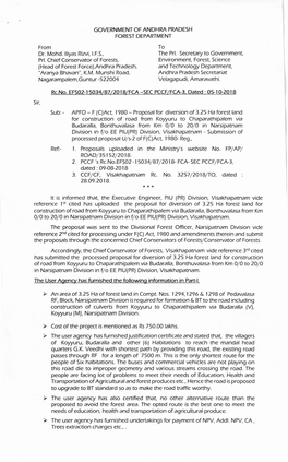 3. CCF/CF. Visakhapatnam Rc. No. 3257/2018/Fo, Dated : 28.O9.2018