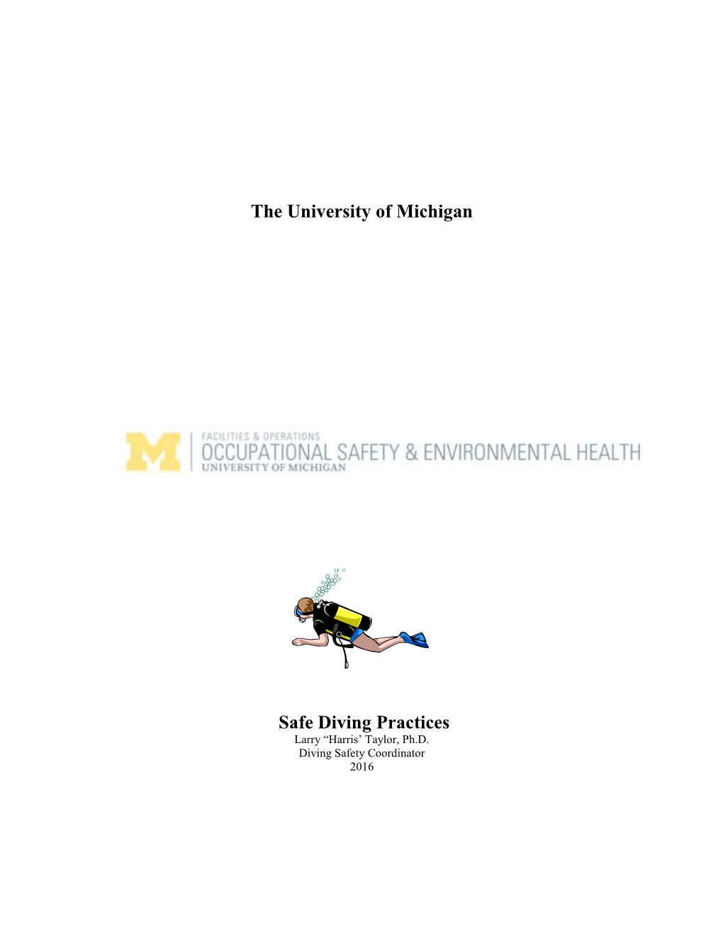 The University of Michigan Safe Diving Practices