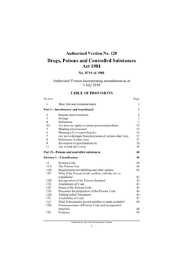 Drugs, Poisons and Controlled Substances Act 1981 No