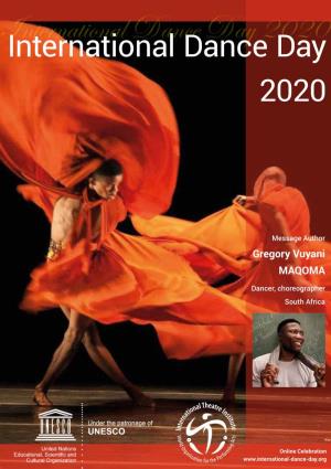 International Dance Day 2020 Brochure in English, Double Pages