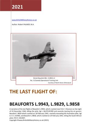 Last Flight of Beauforts L.9943, L.9829 & L