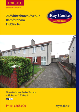 26 Whitechurch Avenue Rathfarnham Dublin 16 for SALE