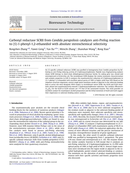 Carbonyl Reductase SCRII from Candida Parapsilosis Catalyzes Anti