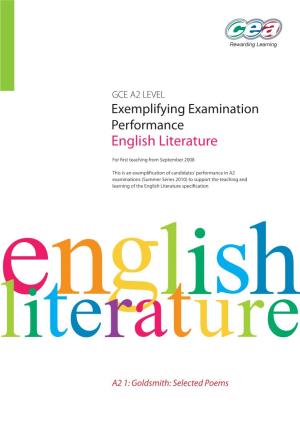 Exemplifying Examination Performance English Literature