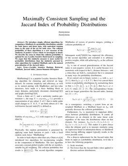 Maximally Consistent Sampling and the Jaccard Index of Probability Distributions