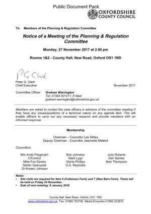 (Public Pack)Agenda Document for Planning & Regulation Committee