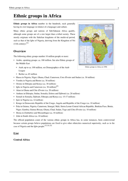 Ethnic Groups in Africa 1 Ethnic Groups in Africa