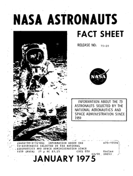 Nasa Astronauts Fact Sheet