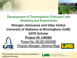 Development of Thermoplastic Pultrusion with Modeling And