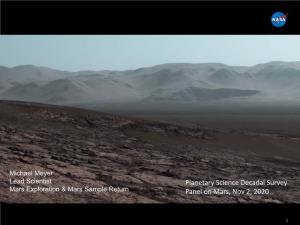 Meyer, Michael Mars Exploration and Mars Sample Return