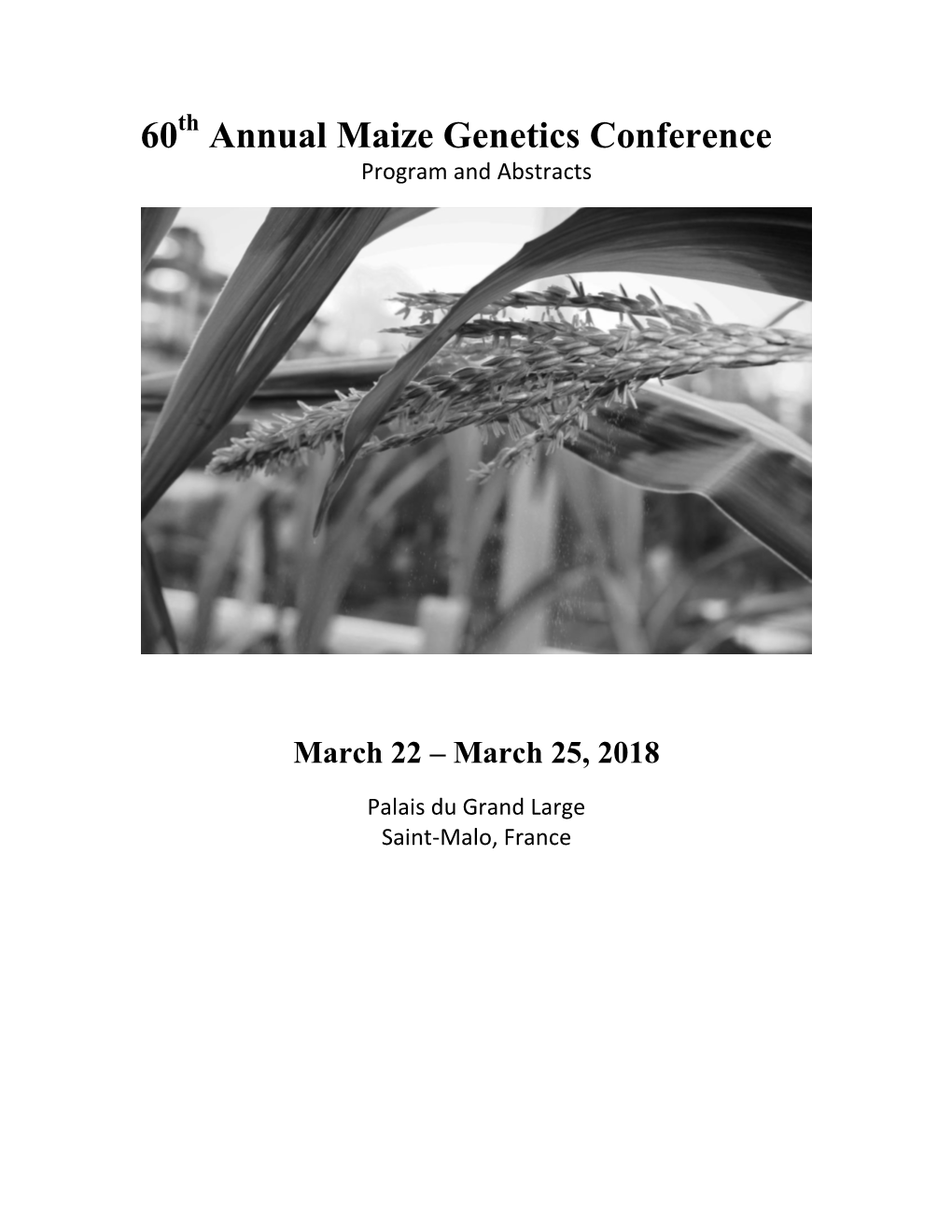 60 Annual Maize Genetics Conference