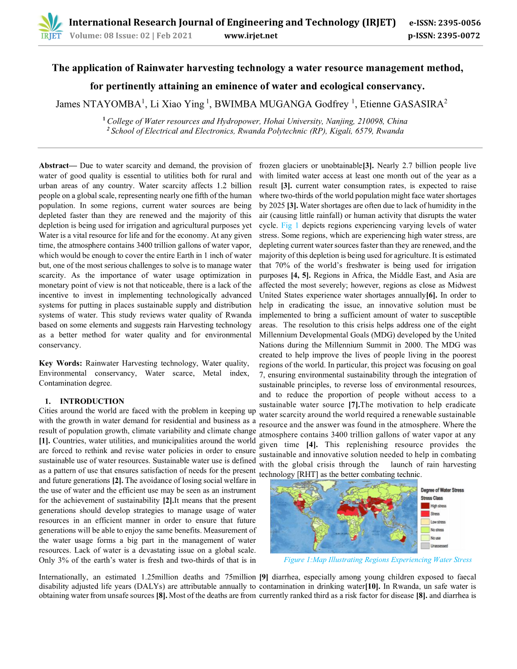 The Application of Rainwater Harvesting Technology a Water Resource Management Method, for Pertinently Attaining an Eminence of Water and Ecological Conservancy