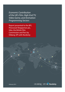 Economic Contribution of the UK's Film, High-End TV, Video Game