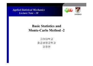 Basic Statistics and Monte-Carlo Method -2