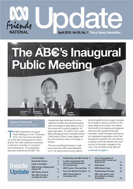 The ABC's Inaugural Public Meeting