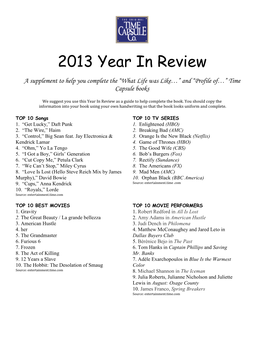 2013 Year in Review