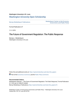 The Future of Government Regulation: the Public Response