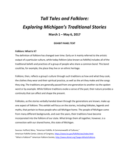 Tall Tales and Folklore: Exploring Michigan's Traditional Stories