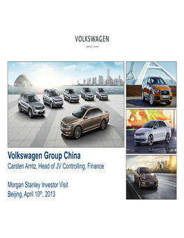 Volkswagen Group China Carsten Arntz, Head of JV Controlling, Finance