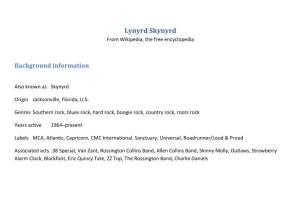Lynyrd Skynyrd from Wikipedia, the Free Encyclopedia