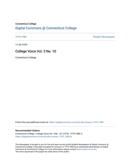 College Voice Vol. 3 No. 10