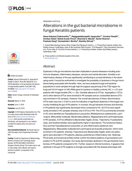 Alterations in the Gut Bacterial Microbiome in Fungal Keratitis Patients