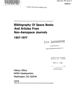 Bibliographyof Space Books Andarticlesfrom Non