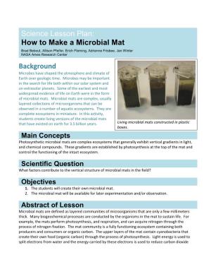 “How to Make a Microbial Mat”