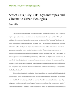 Street Cats, City Rats: Synanthropes and Cinematic Urban Ecologies