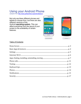Using Your Android Phone (Adapted From