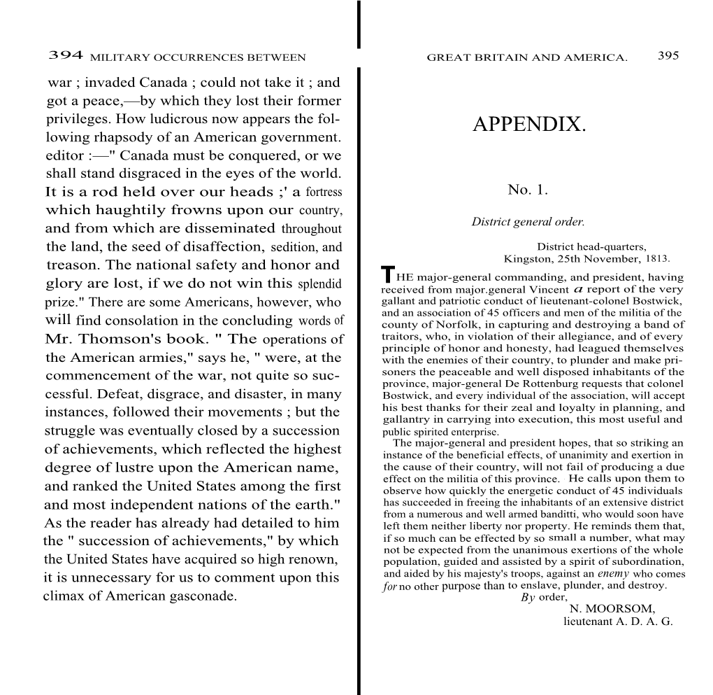 APPENDIX. Lowing Rhapsody of an American Government