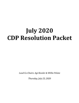 July 2020 CDP Resolution Packet
