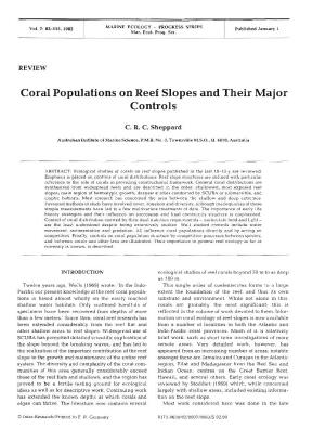 Coral Populations on Reef Slopes and Their Major Controls