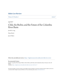 Chile, the Biobío, and the Future of the Columbia River Basin Jerrold A