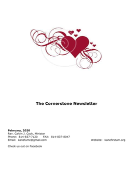 The Cornerstone Newsletter