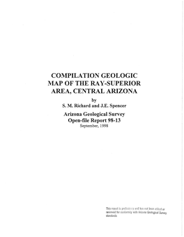 COMPILATION GEOLOGIC MAP of the RAY-SUPERIOR AREA, CENTRAL ARIZONA by S