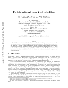 Partial Duality and Closed 2-Cell Embeddings