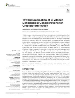 Considerations for Crop Biofortification
