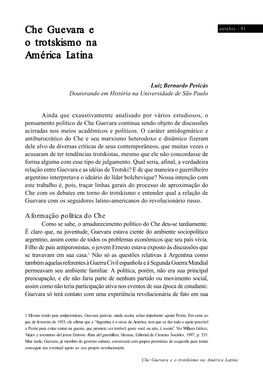 Che Guevara E O Trotskismo Na América Latina