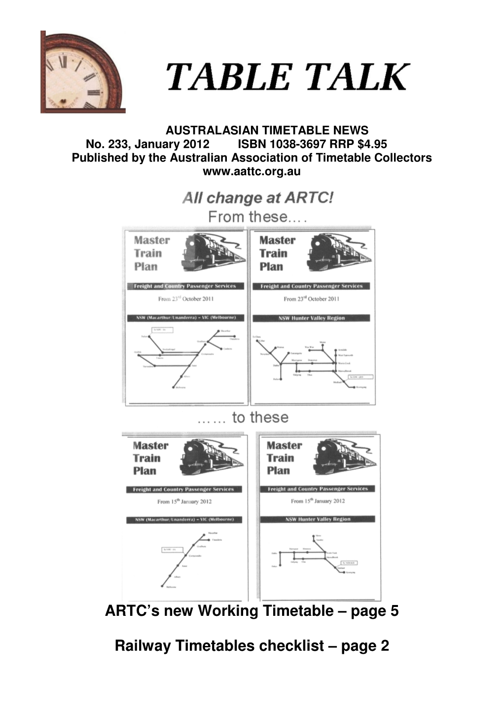 ARTC's New Working Timetable