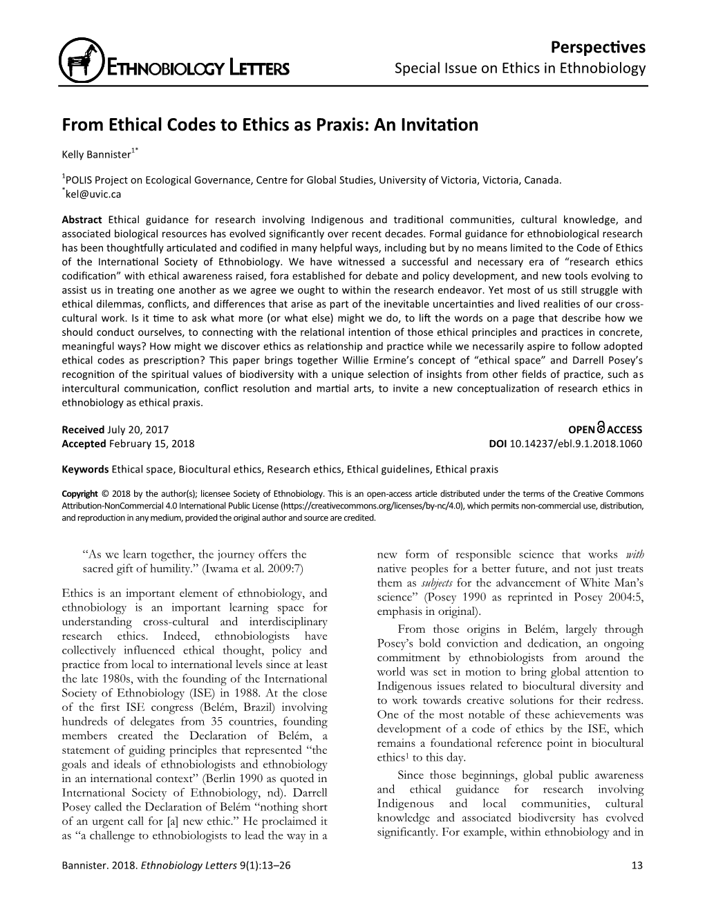 From Ethical Codes to Ethics As Praxis: an Invitation