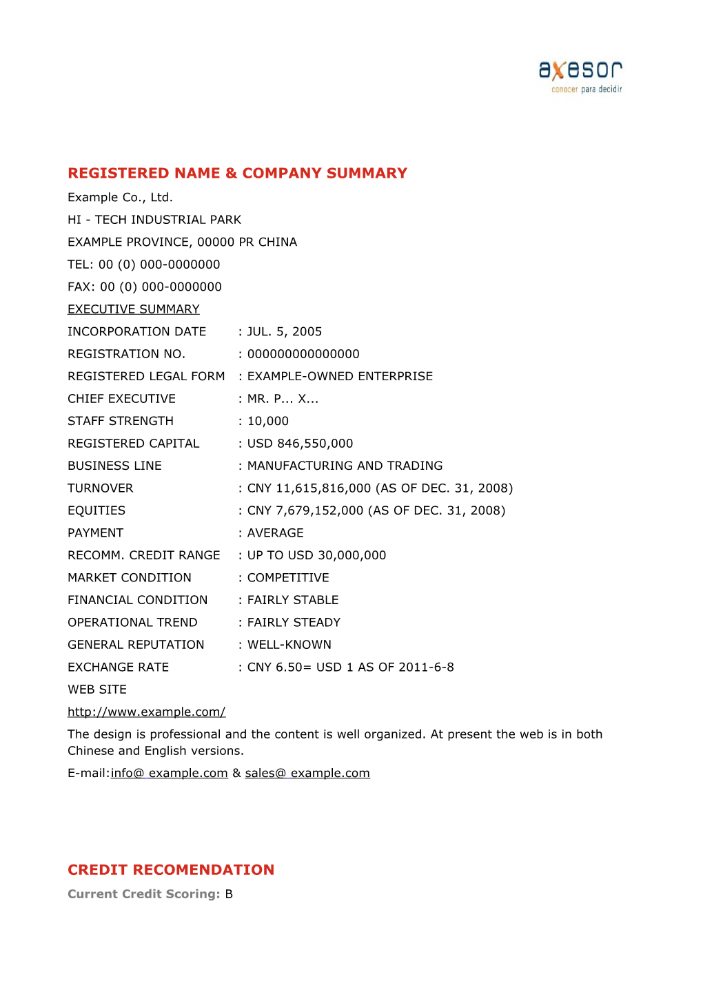 Creditsafe International Full Report