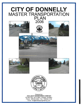 Transportation Plan I CITY of DONNELLY -Table of Contents