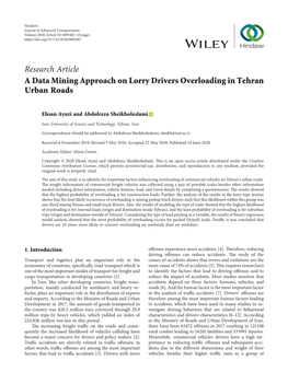 A Data Mining Approach on Lorry Drivers Overloading in Tehran Urban Roads