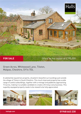 Green Acres, Whitewood Lane, Tilston, Malpas, Cheshire, SY14 7DL